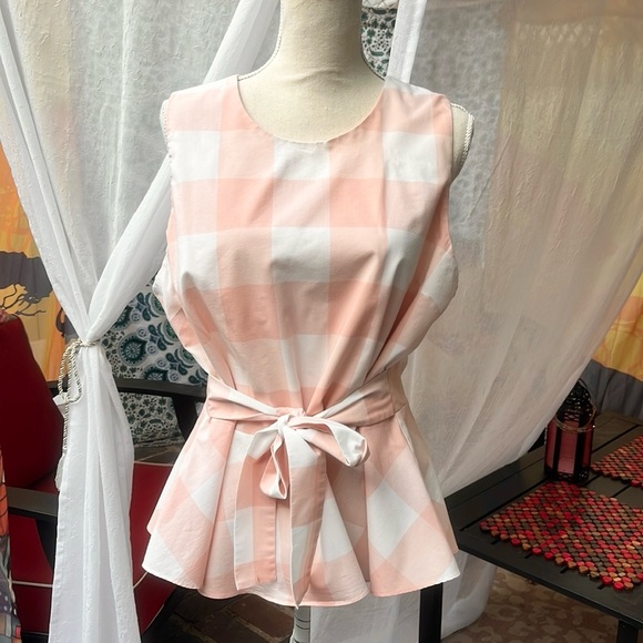 J. Crew Tops - Buffalo Check Sleeveless Peplum Tank